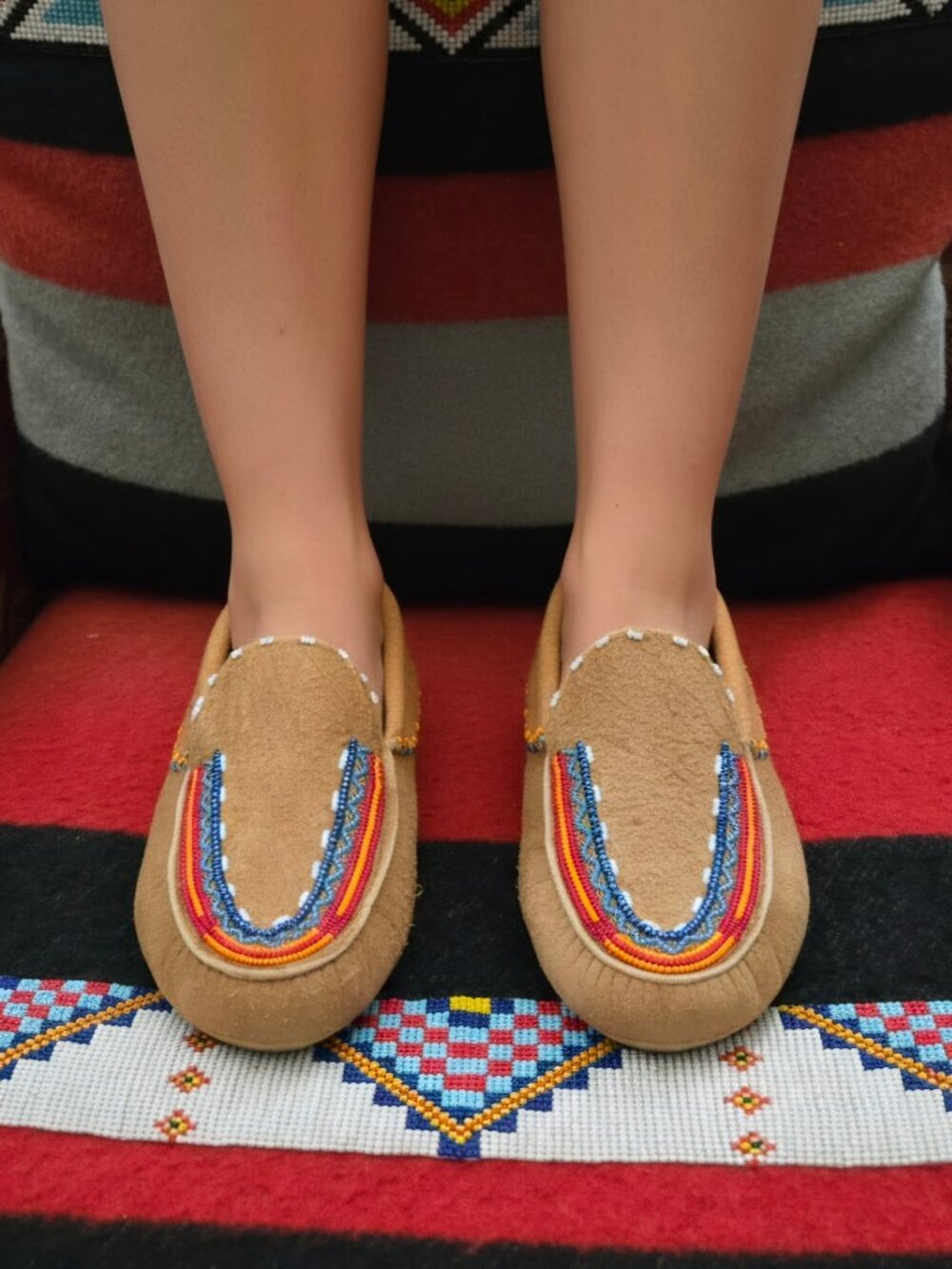 Vintage 1970's Native American Beaded Moccasins #1